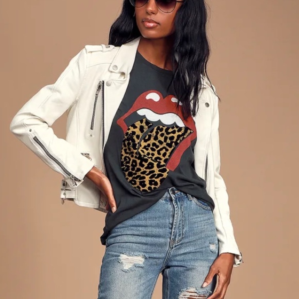 Rolling Stones Leopard Tongue Graphic Tee
